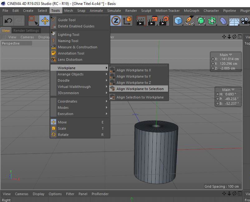 How to align an object with workplanes